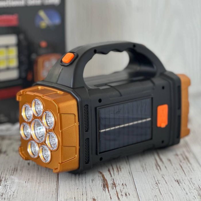 Ручний світлодіодний ліхтар-повербанк на сонячній батареї HB-2678  38W