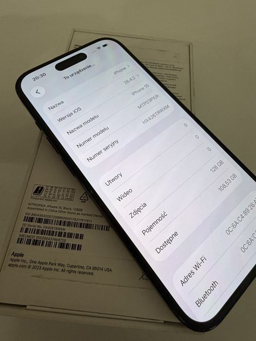 iPhone 15 128gb Black Bateria 100%