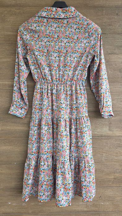 Sukienka długa maxi wzorzysta koszulowa szmizjerka boho S 36