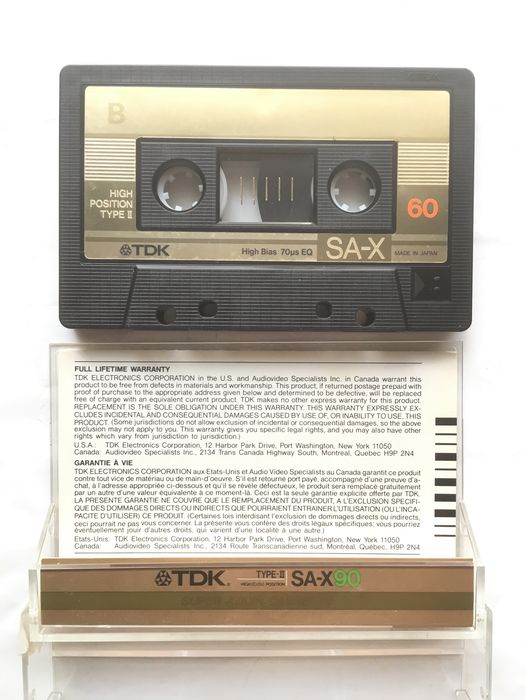TDK SA-X60 gold  1986 японська топова хромова в ідеалі чиста під запис