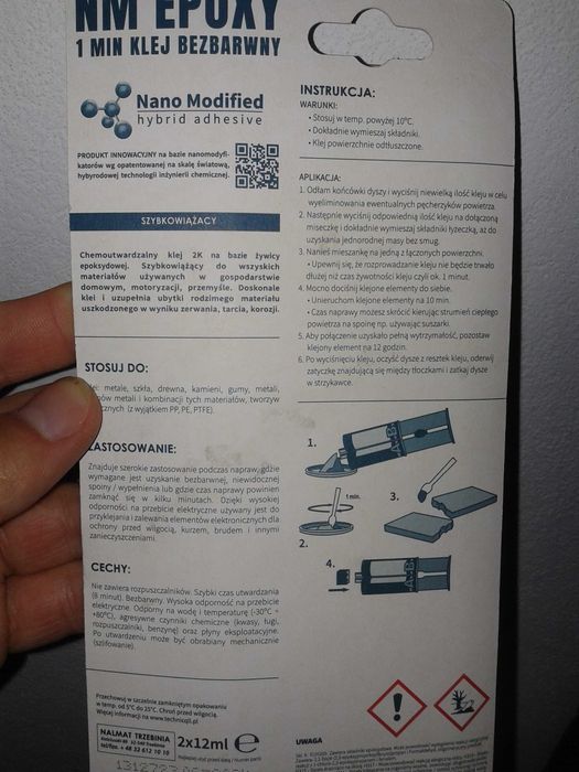 Klej dwuskładnikowy w tubie Technicqll NM Epoxy szybkowiążący