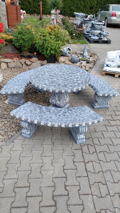 Betonowe meble ogrodowe tarasowe komplet ogrodowy zestaw ogrodowy stół