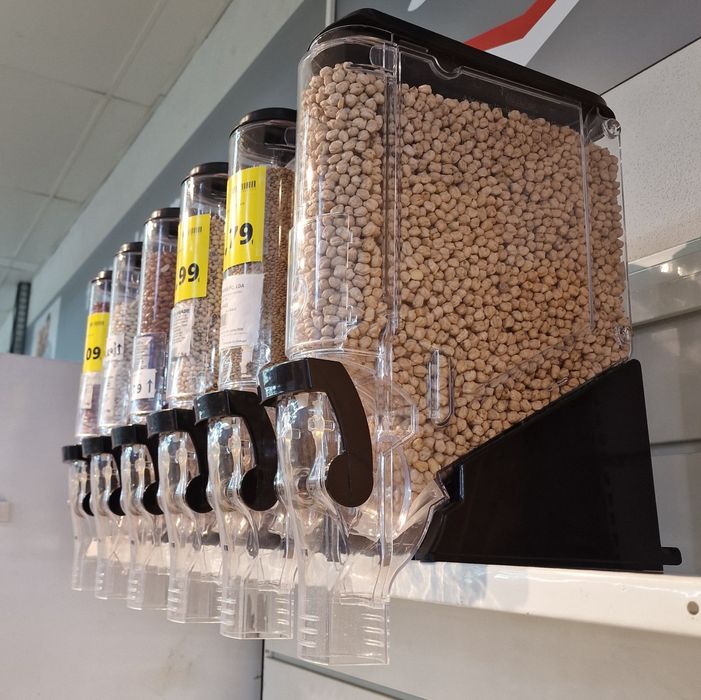 Dispensador para venda a granel.