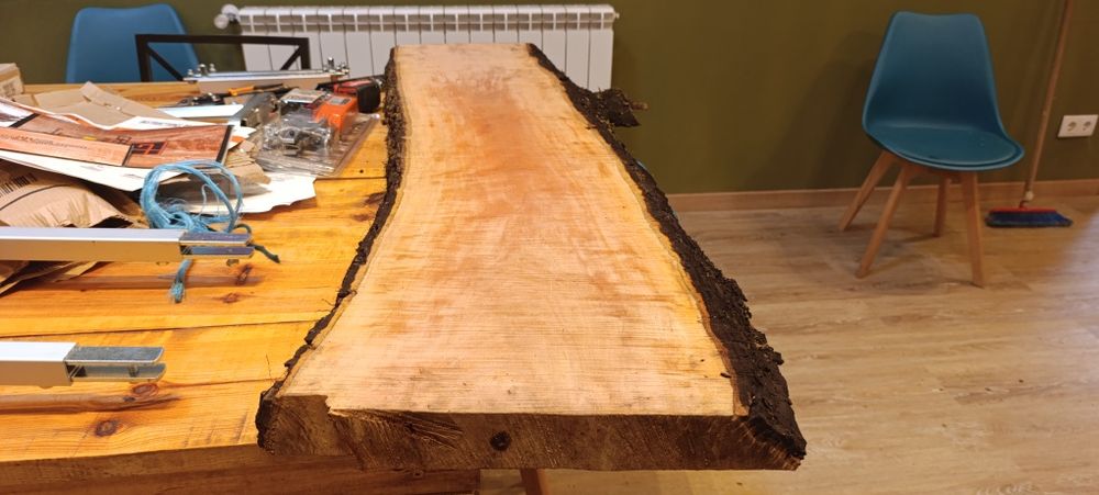 Prancha de Madeira de Pereira Verde/Bruto (125 x 30 x 6 cm)