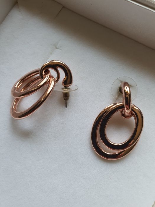 Kolczyki - koła - różowe złoto