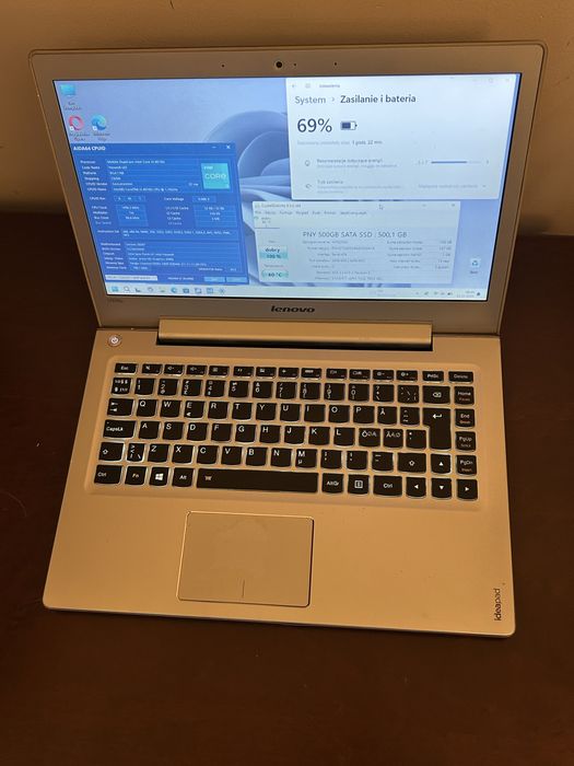 Laptop Lenovo U330P 13" cali Metalowy i3-1.7GHz/nowy SSD 512GB/8GB RAM
