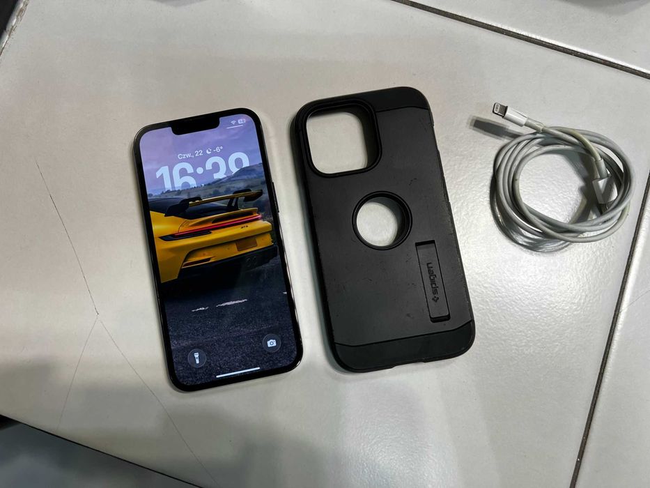 Telefon iPhone 13 Pro 128GB Czarny - 93% Baterii Etui,Kabel Oryginał!