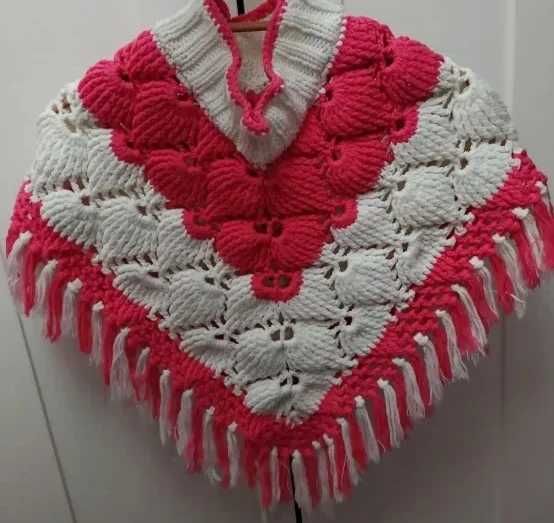 Poncho de Crochê de criança
