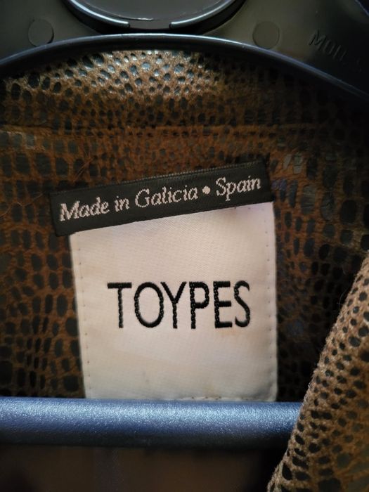 Casaco Comprido Castanho Animal Print - Toypes