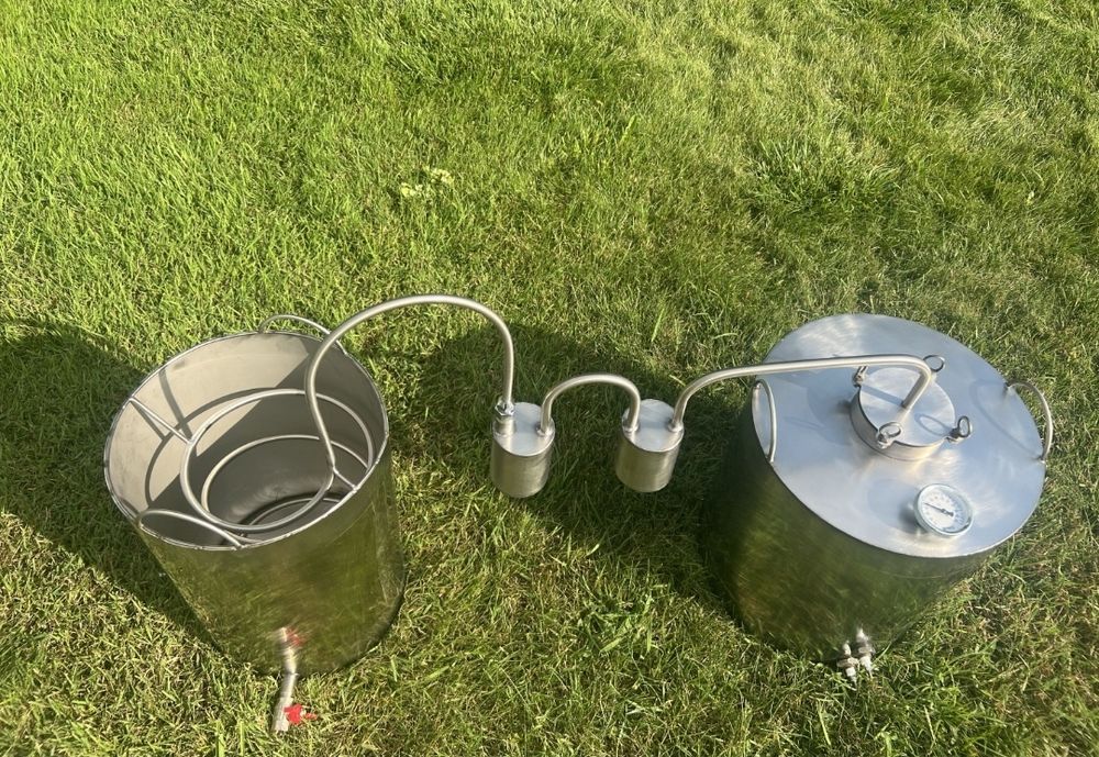 Дистилятор 30 літрів під непроточну воду з двома сухопарниками