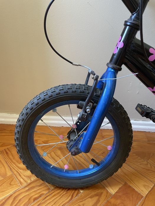 Bicicleta crianca 3-5 anos rush preta e rosa sport zone