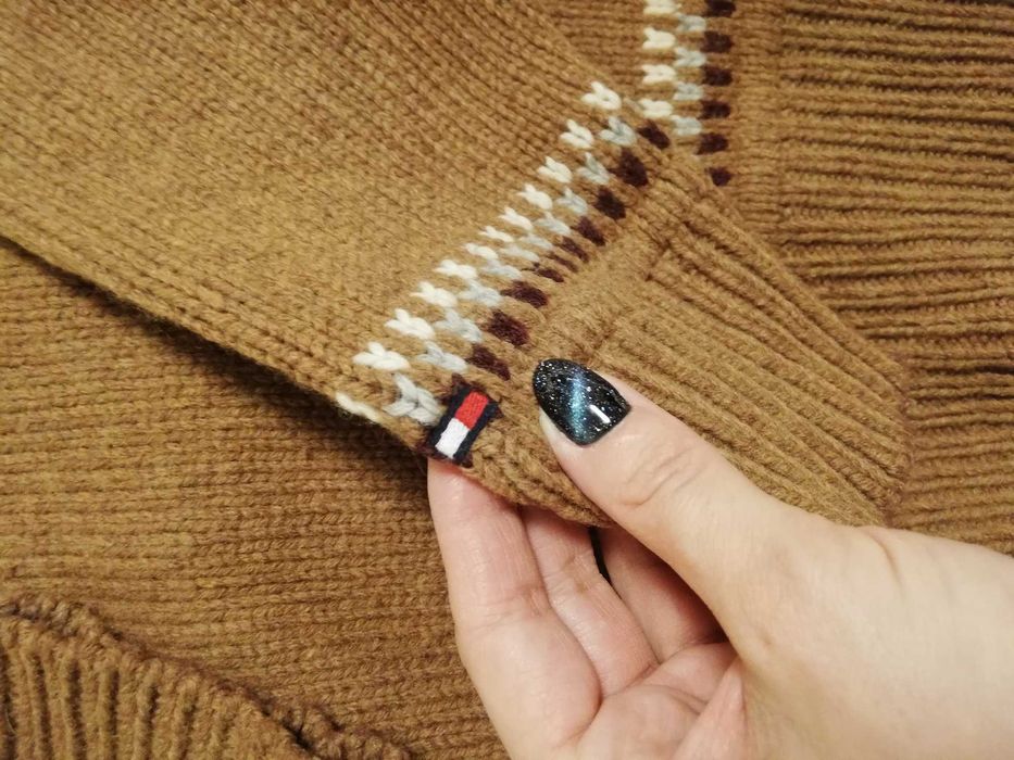sweter wełniany Tommy Hilfiger M 38 brąz