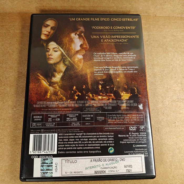 DVD A Paixão de Cristo - Realização Mel Gibson - Edição Portuguesa