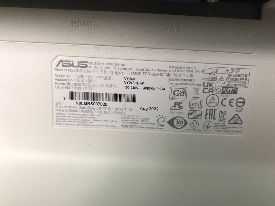 Монітор Asus vy249