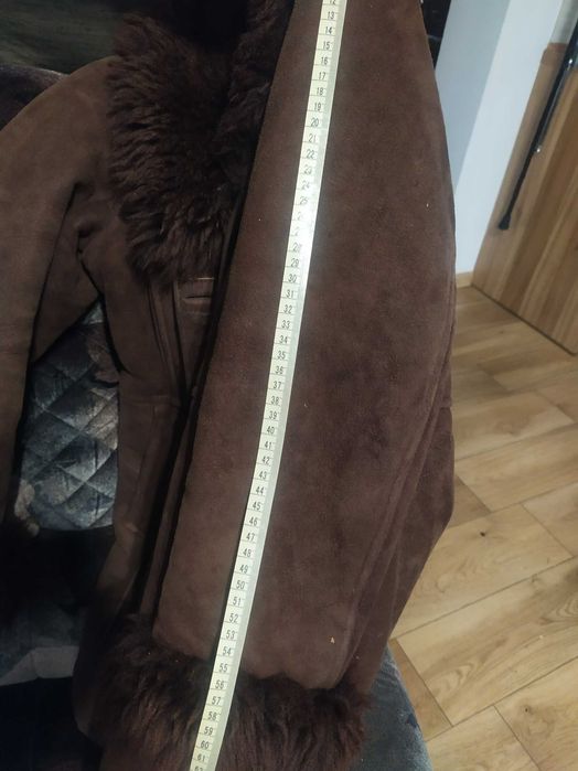 Kożuch damski brązowy M