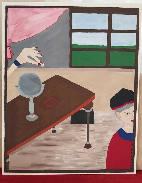 Niesamowity obraz "Full of mistakes", wiele znaczeń obrazu. 80x100 cm