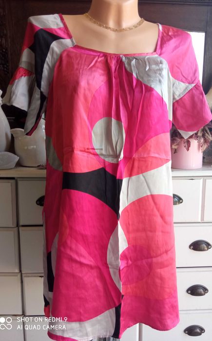 Oasis tunika sukienka 100% jedwab silk 96 cm pachy