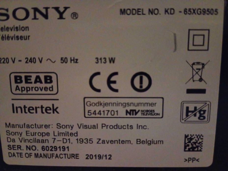 sony kd65xg9505 android