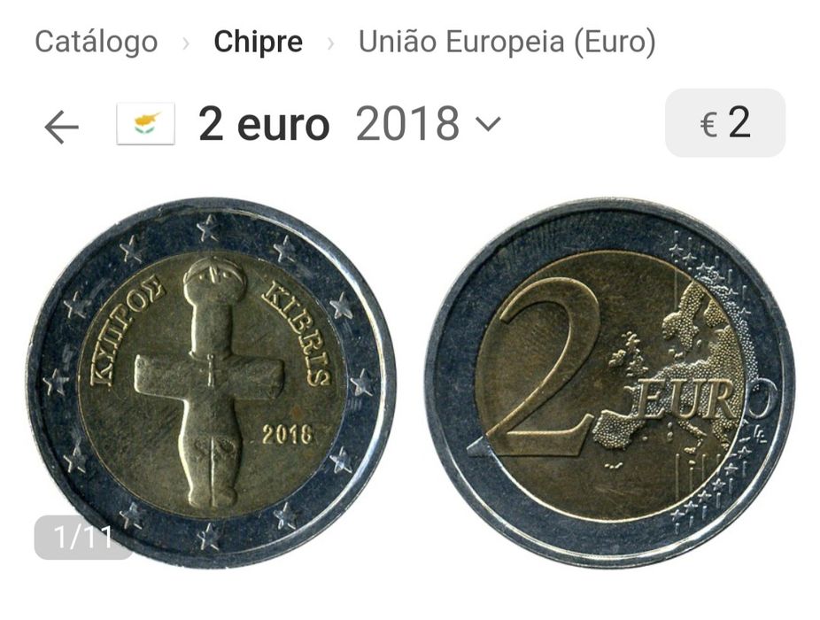 Moeda 2€ Chipre 2018