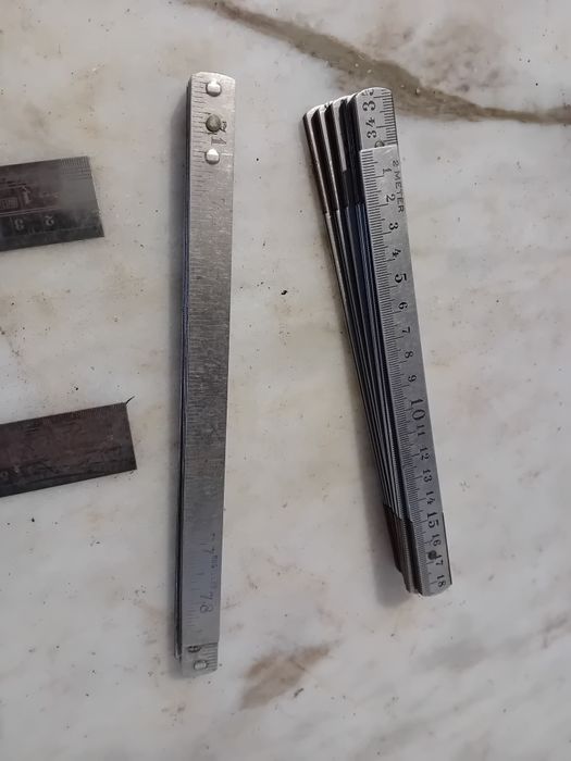 Conjunto de 2 Réguas e 2 Metros Articulados Antigos