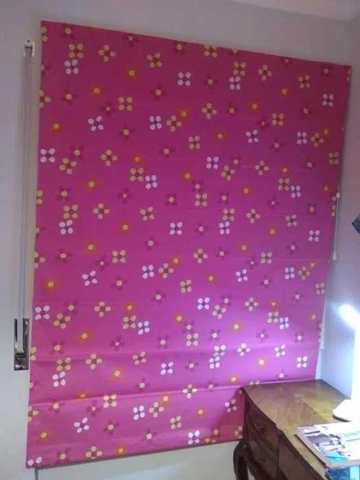 Candeeiros + Cortinado/Estore Japonês Rosa