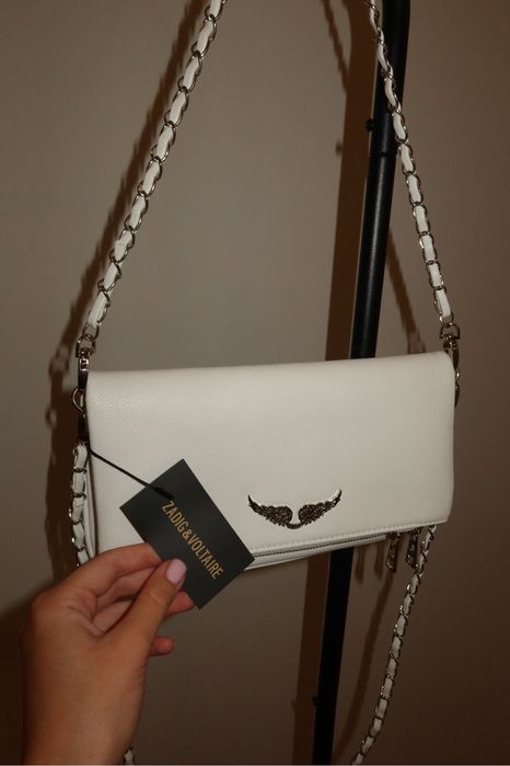 ЧИТАЙТЕ ОПИС!!Сумка клатч zadig&voltaire rock біла 27х15 см