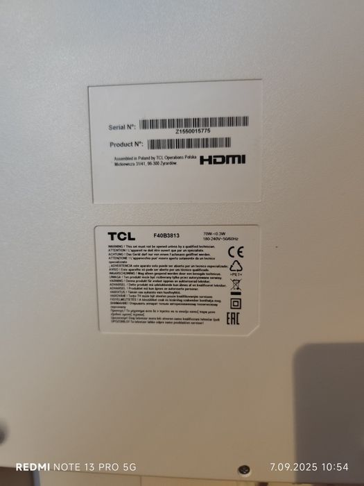 VT LED TCL 40 cali