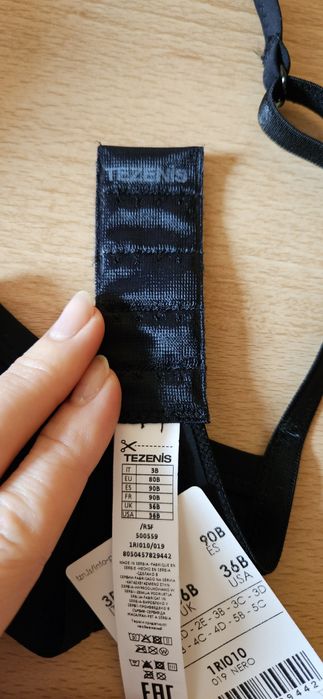 Nowy czarny biustonosz balkonetka Wien Tezenis