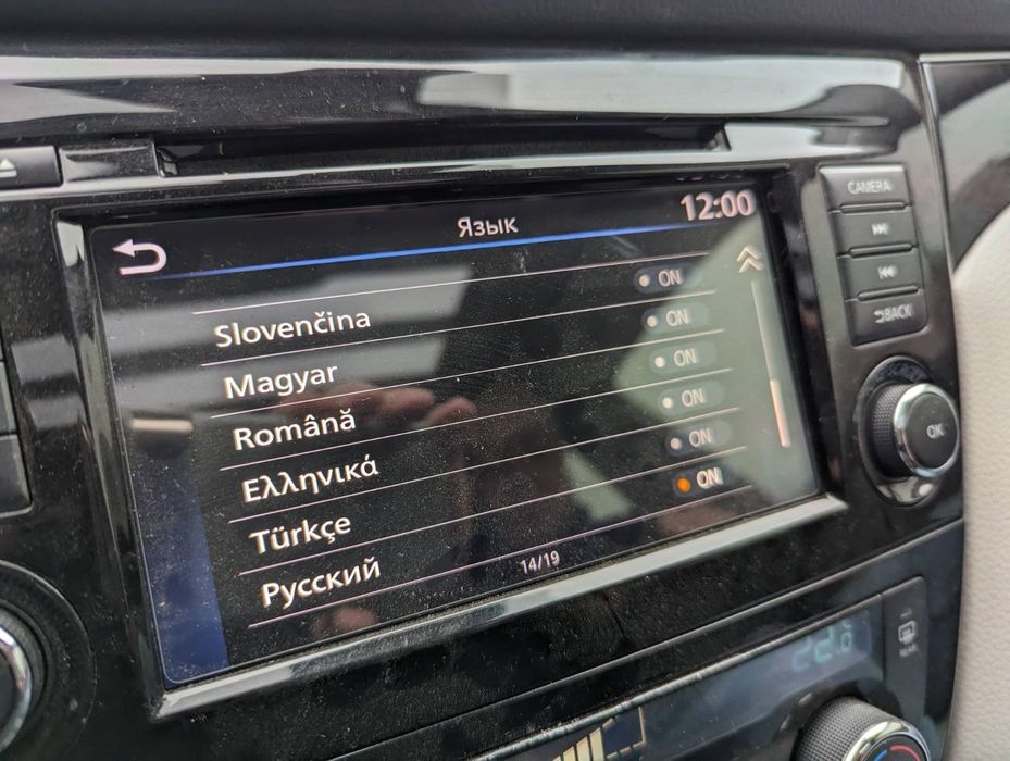 Nissan Rogue переклад приборної панелі і мультимедії, русифікація