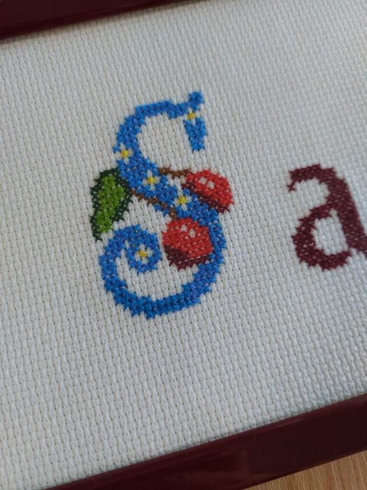 Quadro bordado a ponto de cruz
