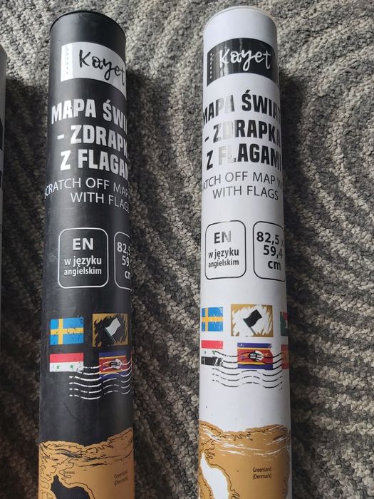 Mapa świata zdrapka plakat zestaw 4 szt