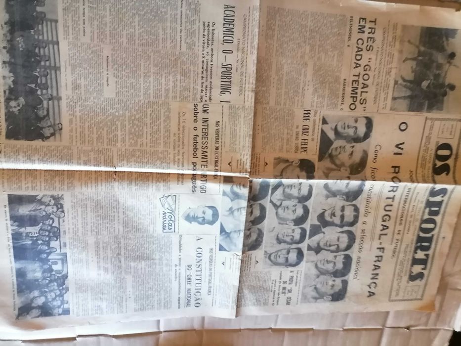 Jornal OS SPORTS 1940 Portugal x França c/PEYROTEO e ESPÍRITO SANTO