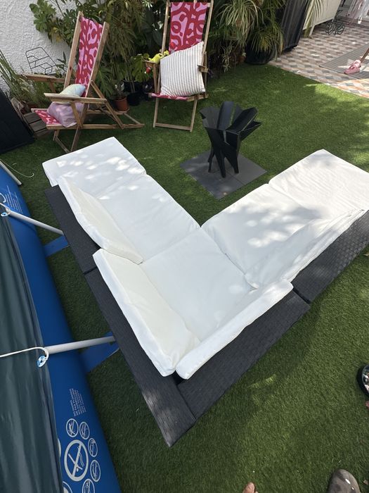 Sofa exterior em rattan 210x210x55