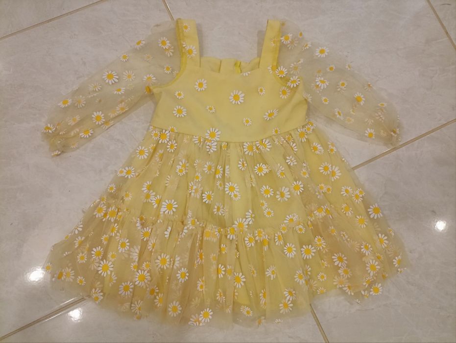Сукня для дівчинки 74-80 з ромашками святкова
