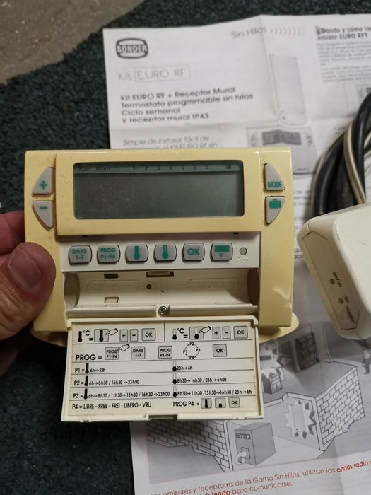 Crono termostato semanal RF - Via radio sem fios - Aquecimento