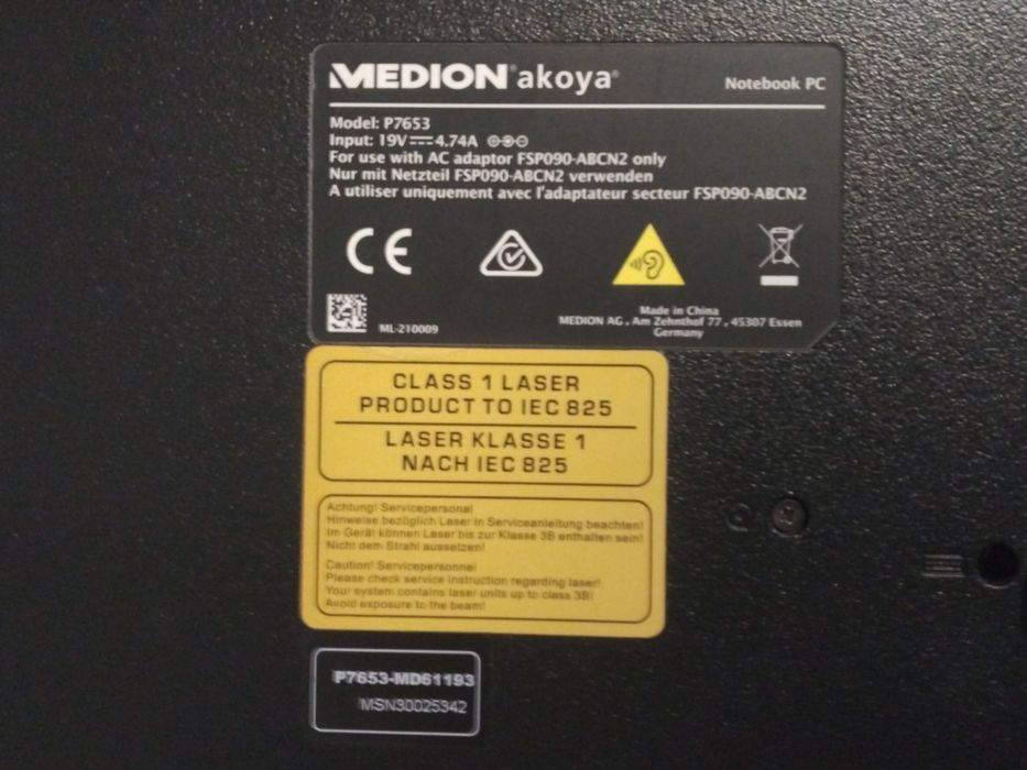 Продам Ноутбук.MEDION akoya  P7653