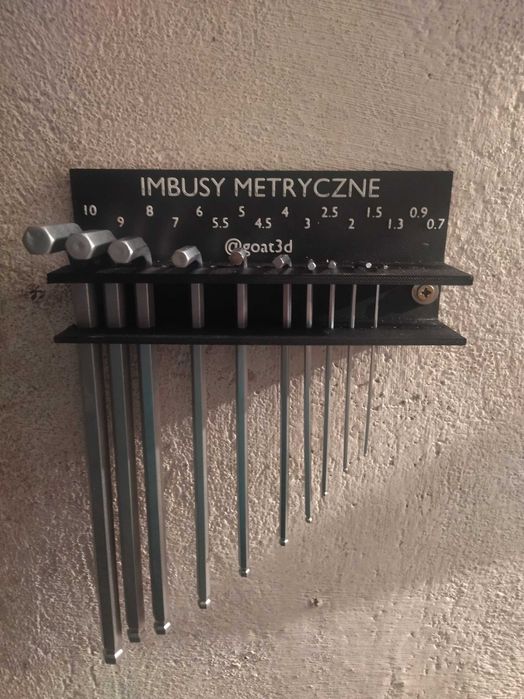 Organizer na imbusy metryczne (PLA) DRUK3D