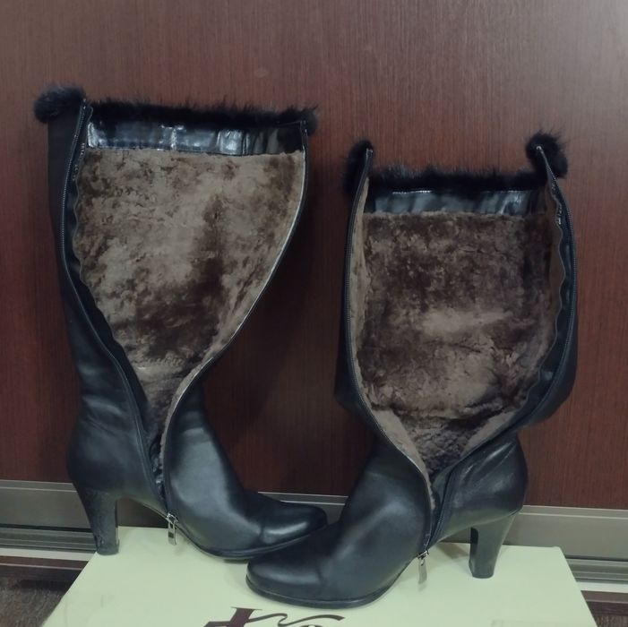Сапоги кожаные зимние