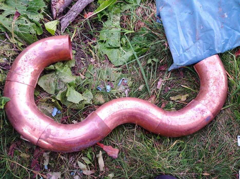 Kolanko rynnowe miedziane 100 mm