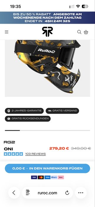 Гірськолижний шолом Ruroc Oni M/L