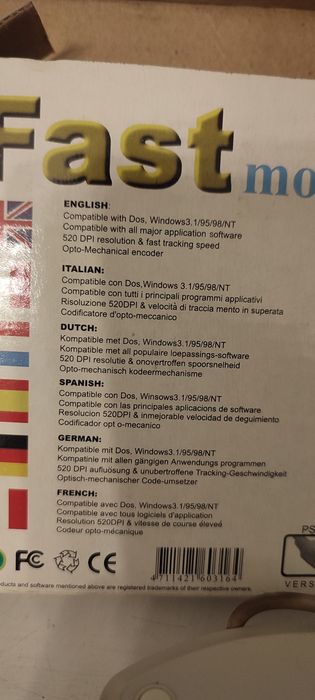Stara kulkowa mysz komputerowa A4 Tech. Windows 95, 98 I 3.1