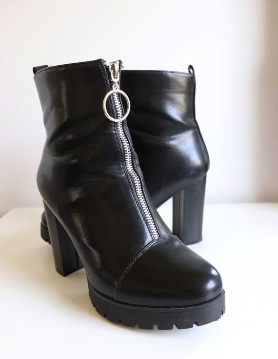 whimsy wysokie botki witchy buty czarne eko skóra alt emo goth punk cyber metal koturny obcasy boots