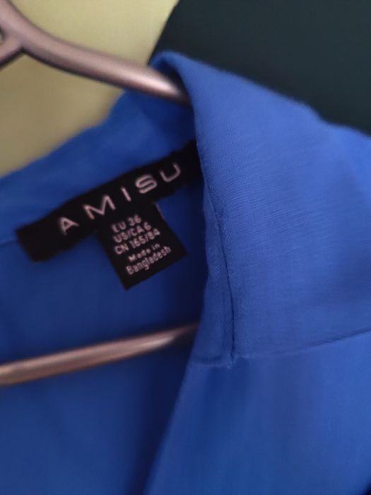 Amisu tunika sukienka z paskiem niebieska 36 stan bardzo dobry