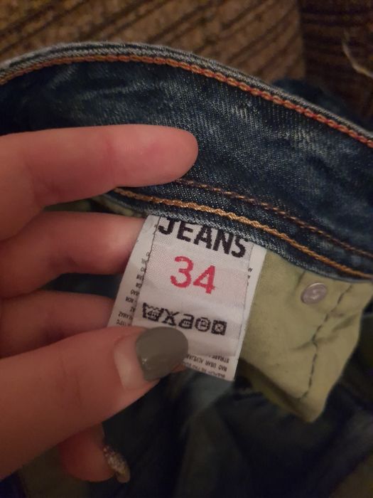 Чоловічі джинси с дирками та потёртостями L