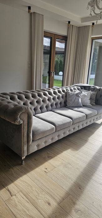Zestaw 2 kanap chesterfield pikowane 5 osobowe