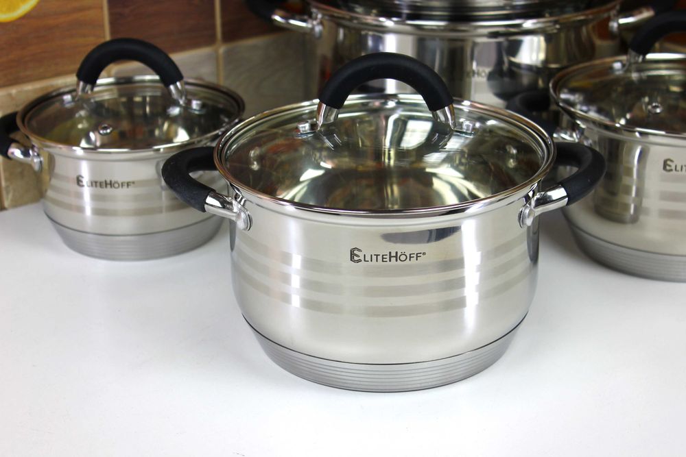 Zestaw 6 Garnków – Stal Nierdzewna, Silikonowe Uchwyty, Indukcja