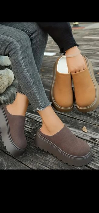 Hit klapki carmel lub czekolada r. 39/40  platforma mule