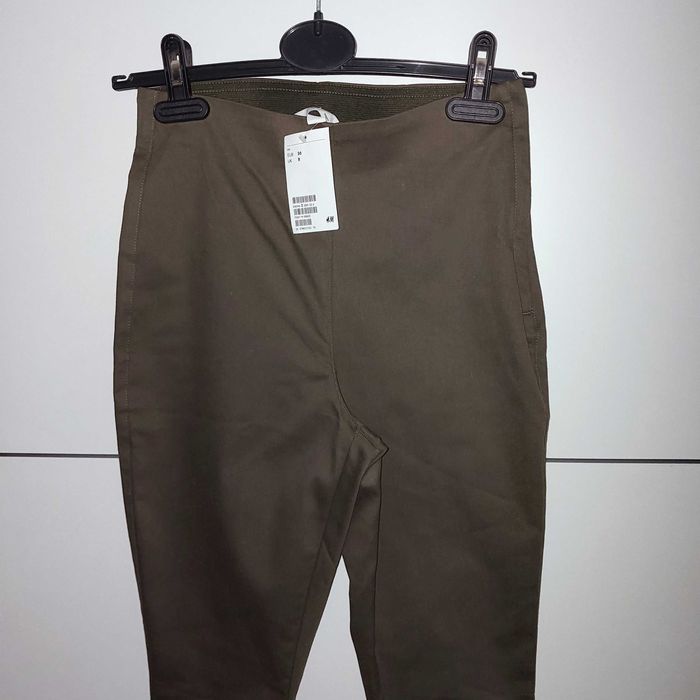 H&M nowe spodnie super stretch khaki r. 36