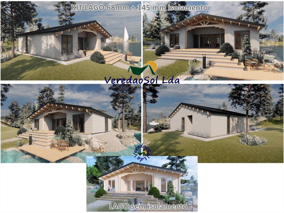 KIT Casa Madeira LAGO T4 - Takoma 12x8m - Coberta 115m² - Terraço 21m²