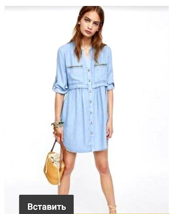 Платье рубашка джинсовое ZARA